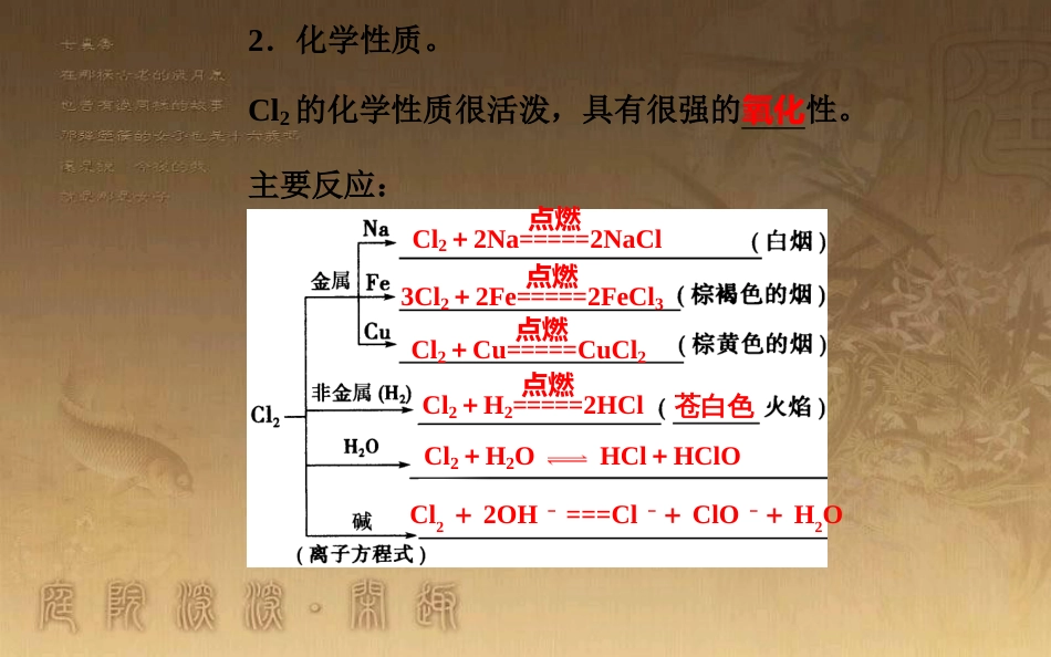高中化学学业水平测试复习 第四章 非金属及其化合物 专题八 硅、氯及其化合物 考点2 氯及其化合物的性质与应用优质课件优质课件_第3页