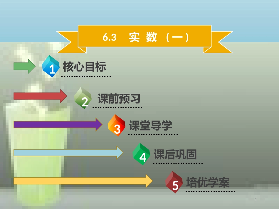 【名师导学】七年级数学下册 第六章 实数 6.3 实数（一）优质课件 （新版）新人教版_第1页