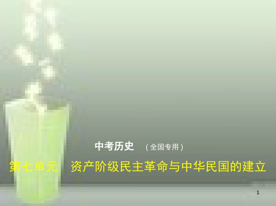 （全国版）2019中考历史总复习 第七单元 资产阶级民主革命与中华民国的建立（试卷部分）优质课件_第1页