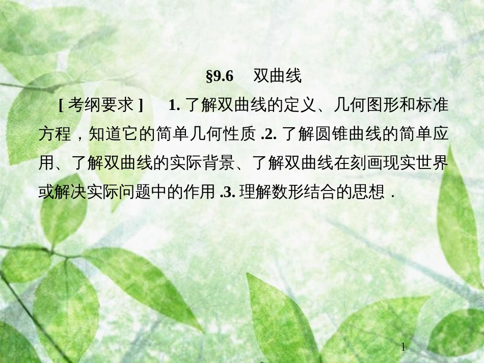 高考数学总复习 9.6 双曲线优质课件 文 新人教B版_第1页