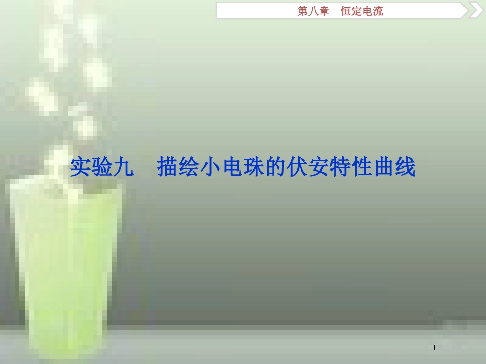 （新课标）2019届高考物理一轮复习 第8章 恒定电流 实验九优质课件_第1页