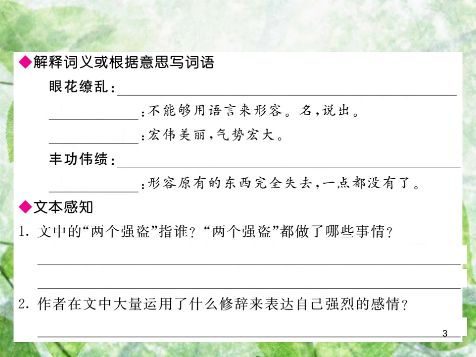 九年级语文上册 第二单元 7 就英法联军远征中国致巴特勒上尉的信习题优质课件 新人教版_第3页