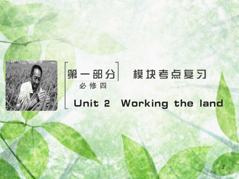 高考英语大一轮复习 Unit 2 Working the land优质课件 新人教版必修4 (2)_第2页