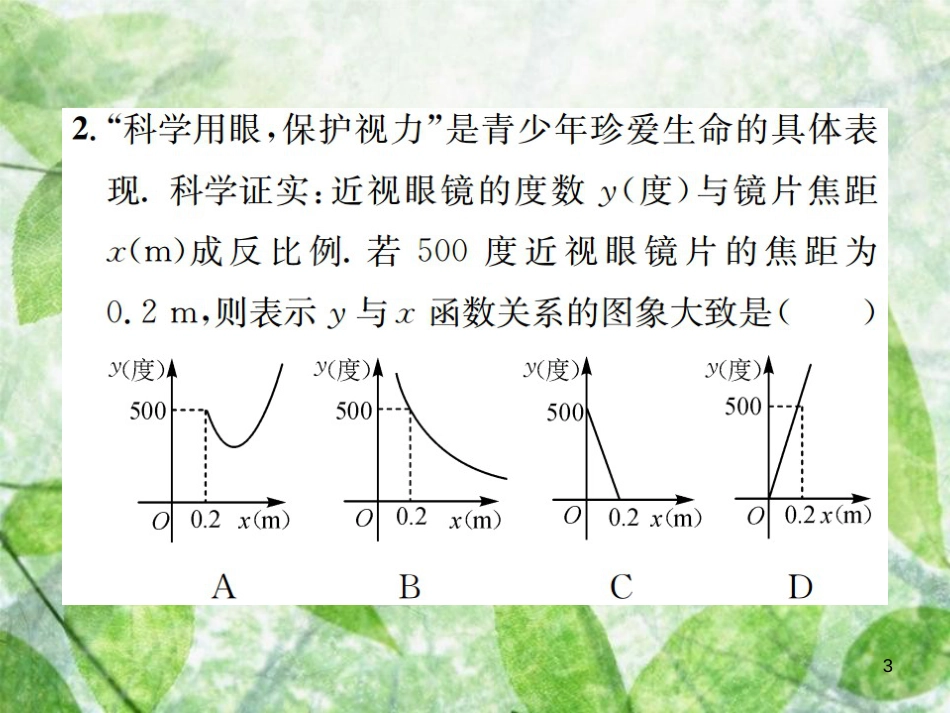 九年级数学下册 第二十六章 反比例函数 26.2 实际问题与反比例函数习题优质课件 （新版）新人教版_第3页