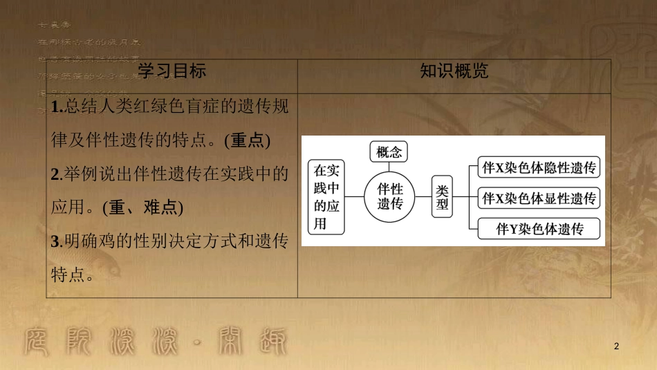 高中生物 第二章 基因和染色体的关系 第3节 伴性遗传优质课件 新人教版必修2_第2页