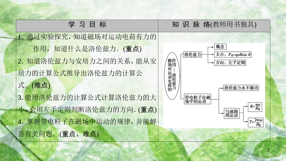 高中物理 第三章 磁场 4 磁场对运动电荷的作用——洛伦兹力优质课件 教科版选修3-1_第2页