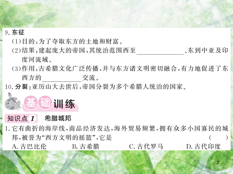 九年级历史上册 第二单元 上古西方文明 第4课 希腊城邦与亚历山大帝国优质课件 岳麓版_第3页