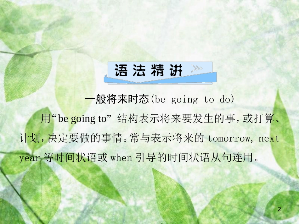 八年级英语上册 Unit 6 I’m going to study computer science（第2课时）Section A（Grammar Focus-3c）导学优质课件 （新版）人教新目标版_第2页