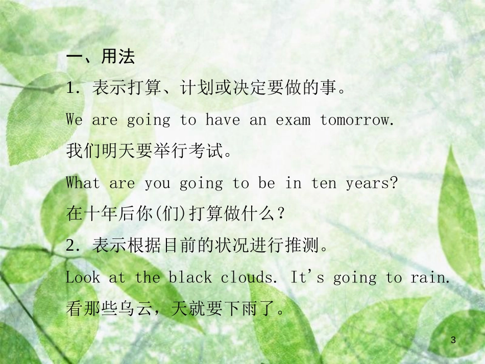 八年级英语上册 Unit 6 I’m going to study computer science（第2课时）Section A（Grammar Focus-3c）导学优质课件 （新版）人教新目标版_第3页