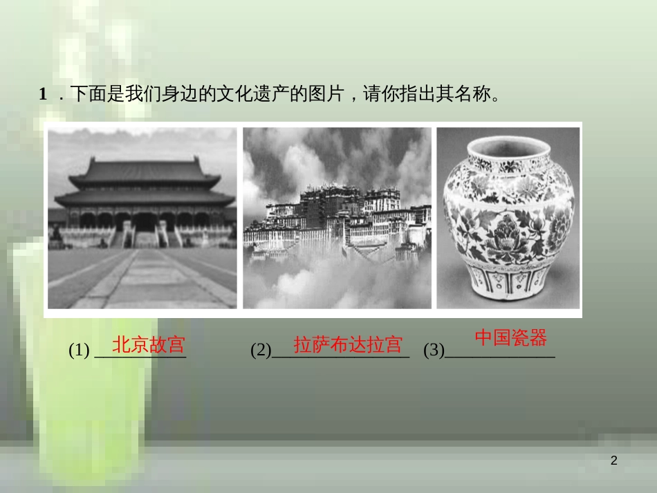 （遵义专版）八年级语文上册 第六单元 综合性学习 身边的文化遗产习题优质课件 新人教版_第2页