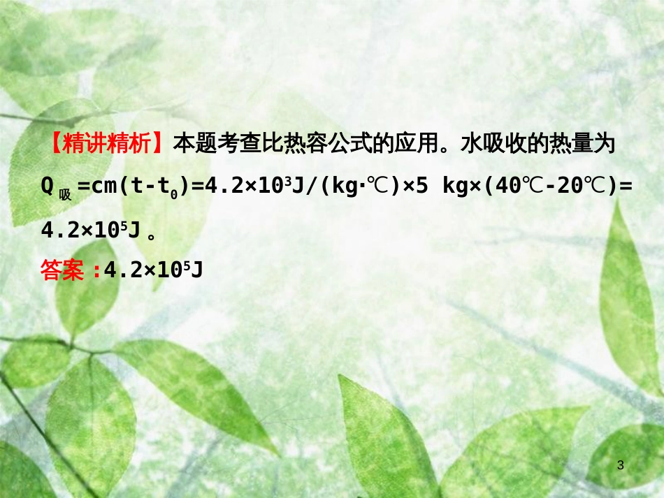 九年级物理全册 10.3 物质的比热容的综合运用习题优质课件 （新版）北师大版_第3页