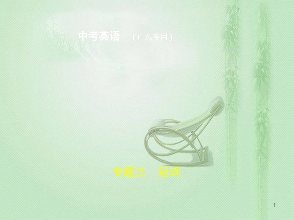 yjvAAA（广东地区）中考英语复习 专题三 冠词（试卷部分）优质课件_第1页