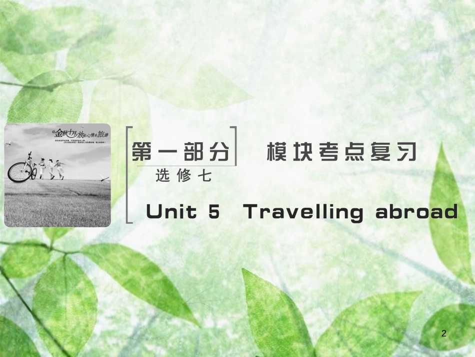 高考英语大一轮复习 Unit 5 Travelling abroad优质课件 新人教版选修7 (2)_第2页