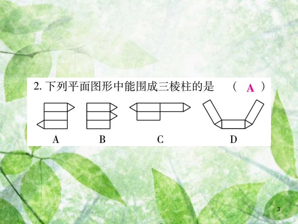 七年级数学上册 第一章 丰富的图形世界 1.2 展开与折叠练习优质课件 （新版）北师大版_第3页