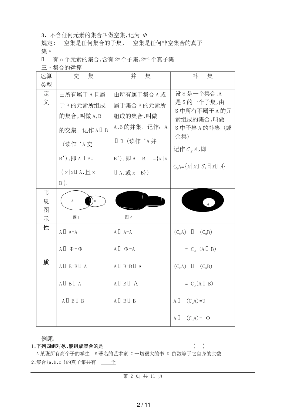 高一数学(必修一)知识点总结[共11页]_第2页