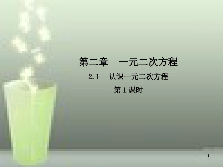 九年级数学上册 2.1 认识一元二次方程（第1课时）优质课件 （新版）北师大版_第1页