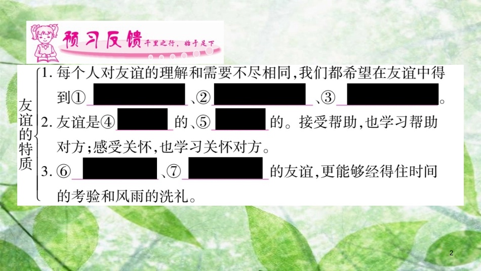 七年级道德与法治上册 第二单元 友谊的天空 第4课 友谊与成长同行 第2框 深深浅浅话友谊优质课件 新人教版_第2页
