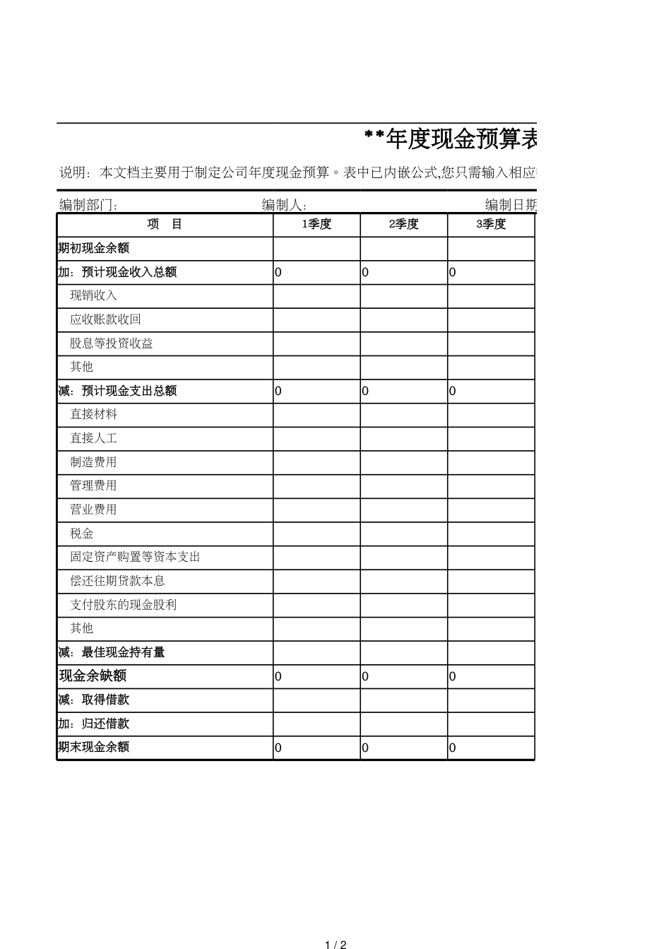 39现金预算表[共2页]_第1页