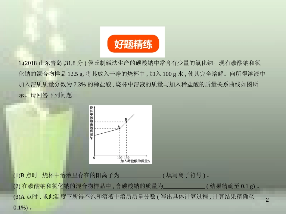 （山东专版）2019年中考化学复习 专题二十一 化学计算题（试卷部分）优质课件_第2页