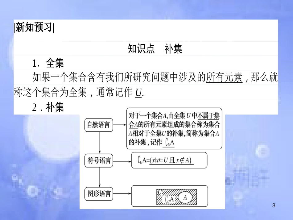 高中数学 第一章 集合与函数概念 1.1 集合 1.1.3 集合的基本运算 1.1.3.2 补集及综合应用课件 新人教A版必修1_第3页