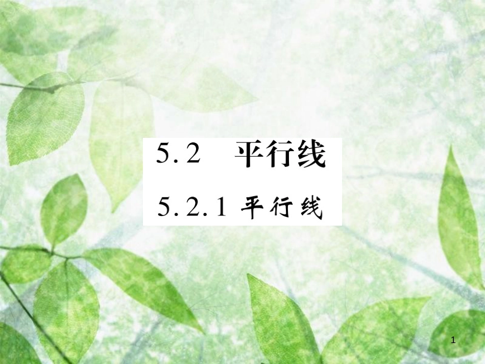 七年级数学上册 第5章 相交线与平行线 5.2.1 平乡线优质课件 （新版）华东师大版_第1页