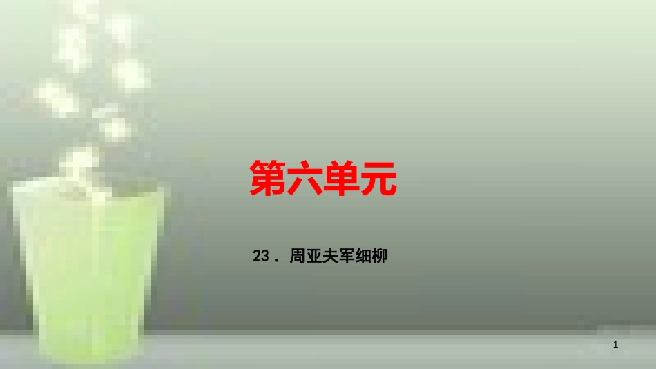 （玉林专用）八年级语文上册 第六单元 23 周亚夫军细柳习题优质课件 新人教版_第1页