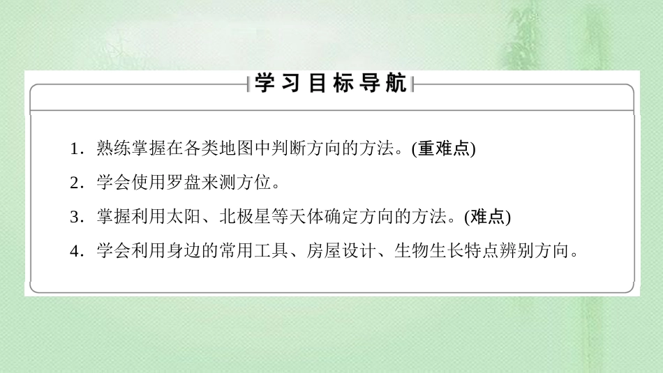高中地理 第1单元 从宇宙看地球 单元活动 辨别地理方向同步优质课件 鲁教版必修1_第2页