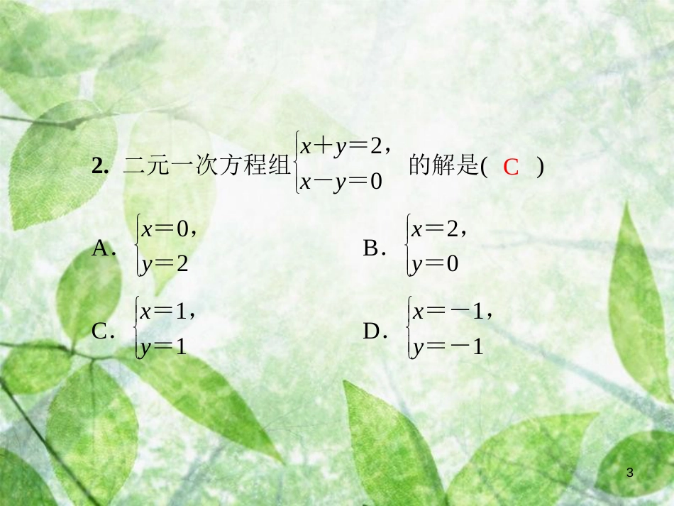 八年级数学上册 第五章 二元一次方程组基础测试卷7(5.1-5.4)导学优质课件 （新版）北师大版_第3页