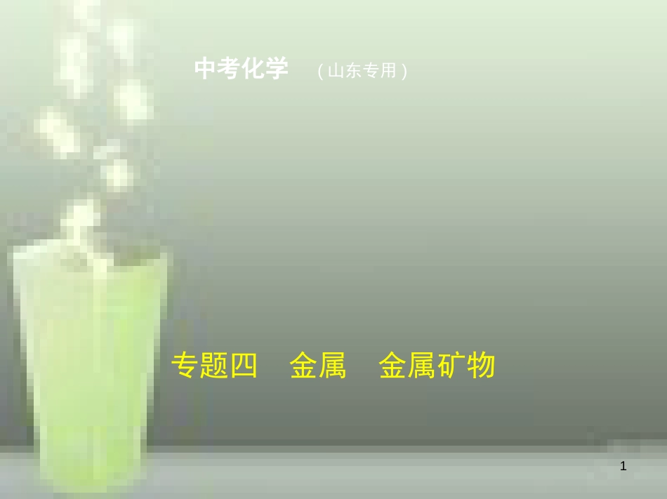 （山东专版）2019年中考化学复习 专题四 金属 金属矿物（试卷部分）优质课件_第1页