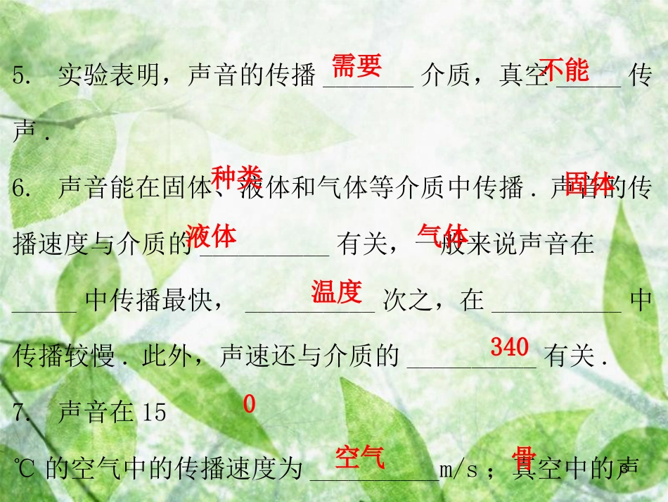 八年级物理上册 2.1 我们怎么听见声音习题优质课件 （新版）粤教沪版_第3页