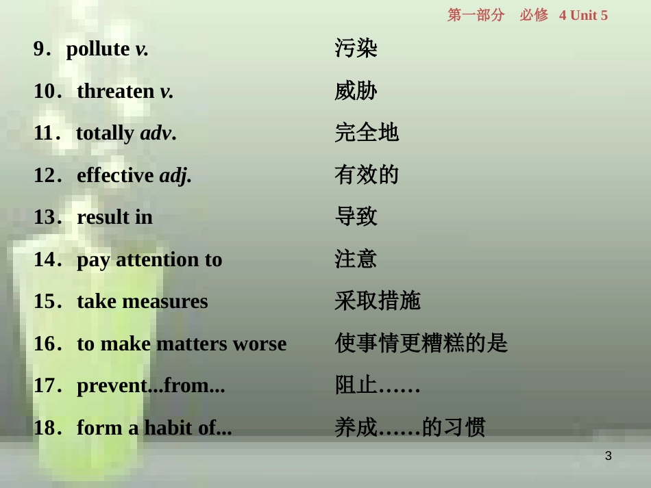 高考英语一轮复习 第一部分 基础考点聚焦 Unit 5 Theme parks优质课件 新人教版必修4_第3页