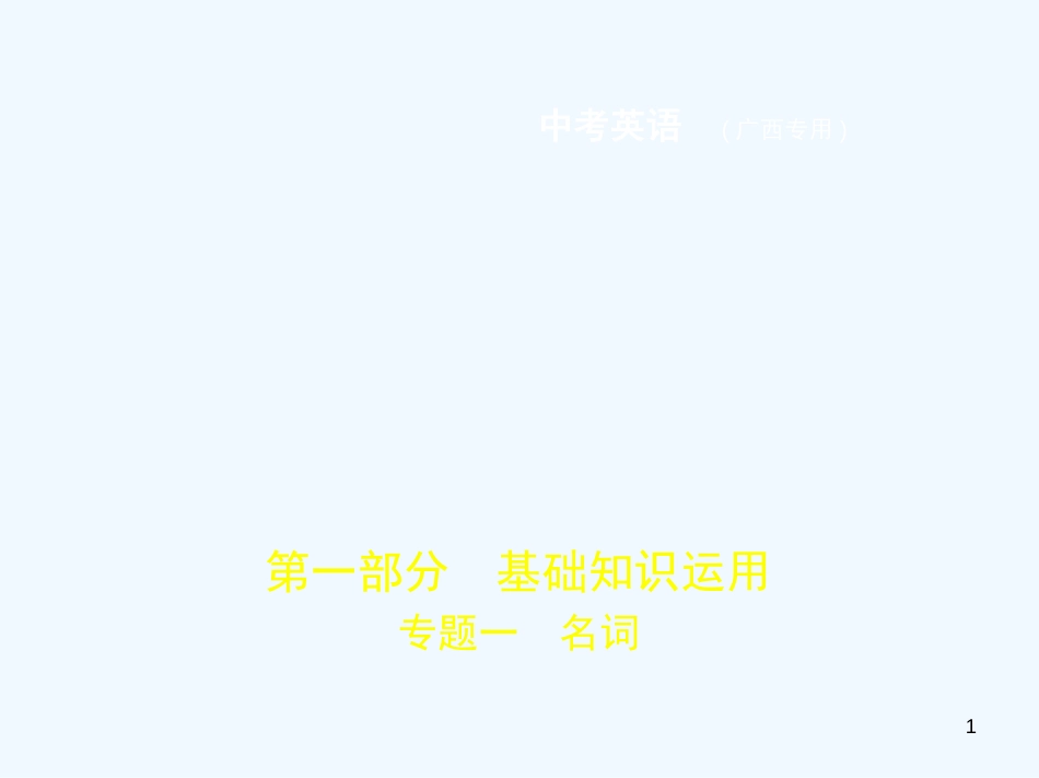 （广西地区）2019年中考英语复习 专题一 名词（试卷部分）优质课件_第1页