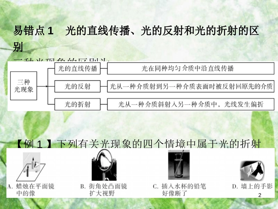 八年级物理上册 期末复习 第四章 光现象易错点透析习题优质课件 (新版)新人教版_第2页
