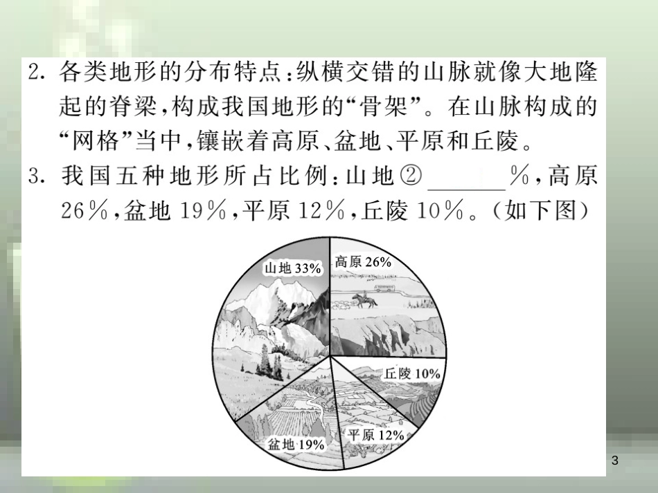 2019中考地理一轮复习 八上 第二章 中国的自然环境（第1课时 地形与地势）知识梳理优质课件_第3页