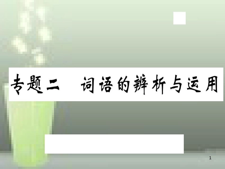 （武汉专用）八年级语文上册 专题二 词语的辨析与运用习题优质课件 新人教版_第1页