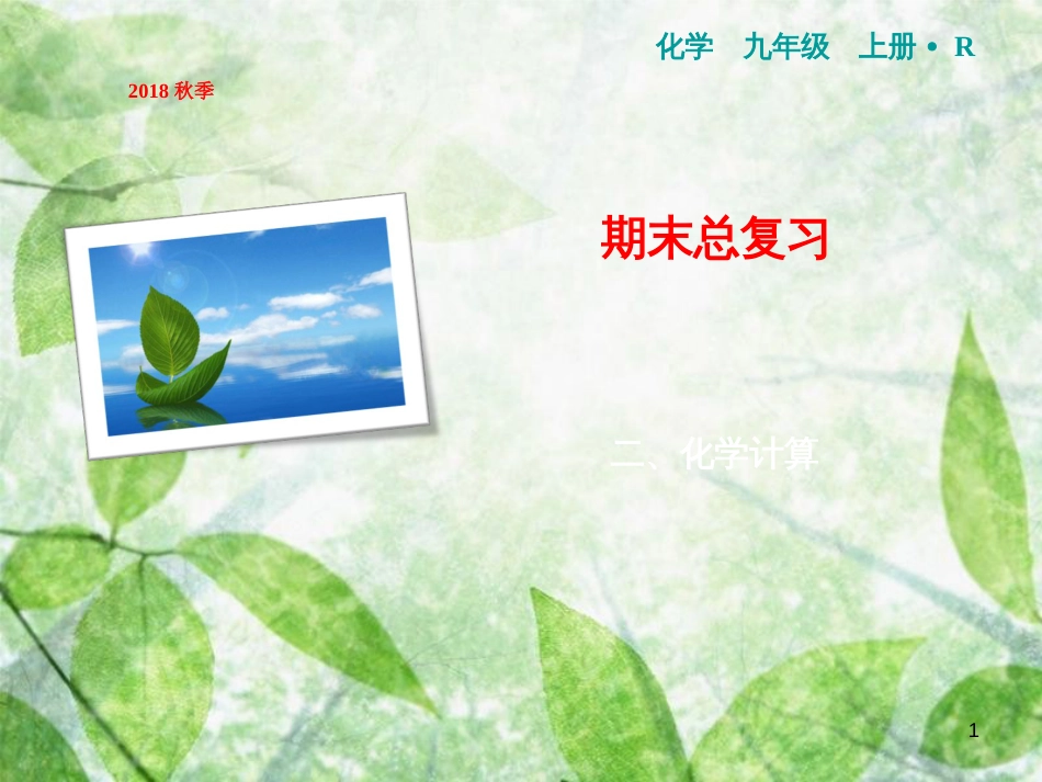 九年级化学上册 期末总复习 二、化学计算作业优质课件 （新版）新人教版_第1页