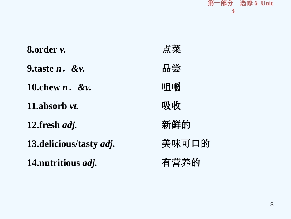 （江苏版）2019届高考英语一轮复习 第一部分 基础考点聚焦 Unit 3 Understanding each other优质课件 牛津译林版选修6_第3页