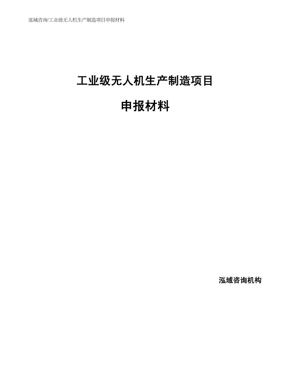 工业级无人机生产制造项目申报材料_第1页