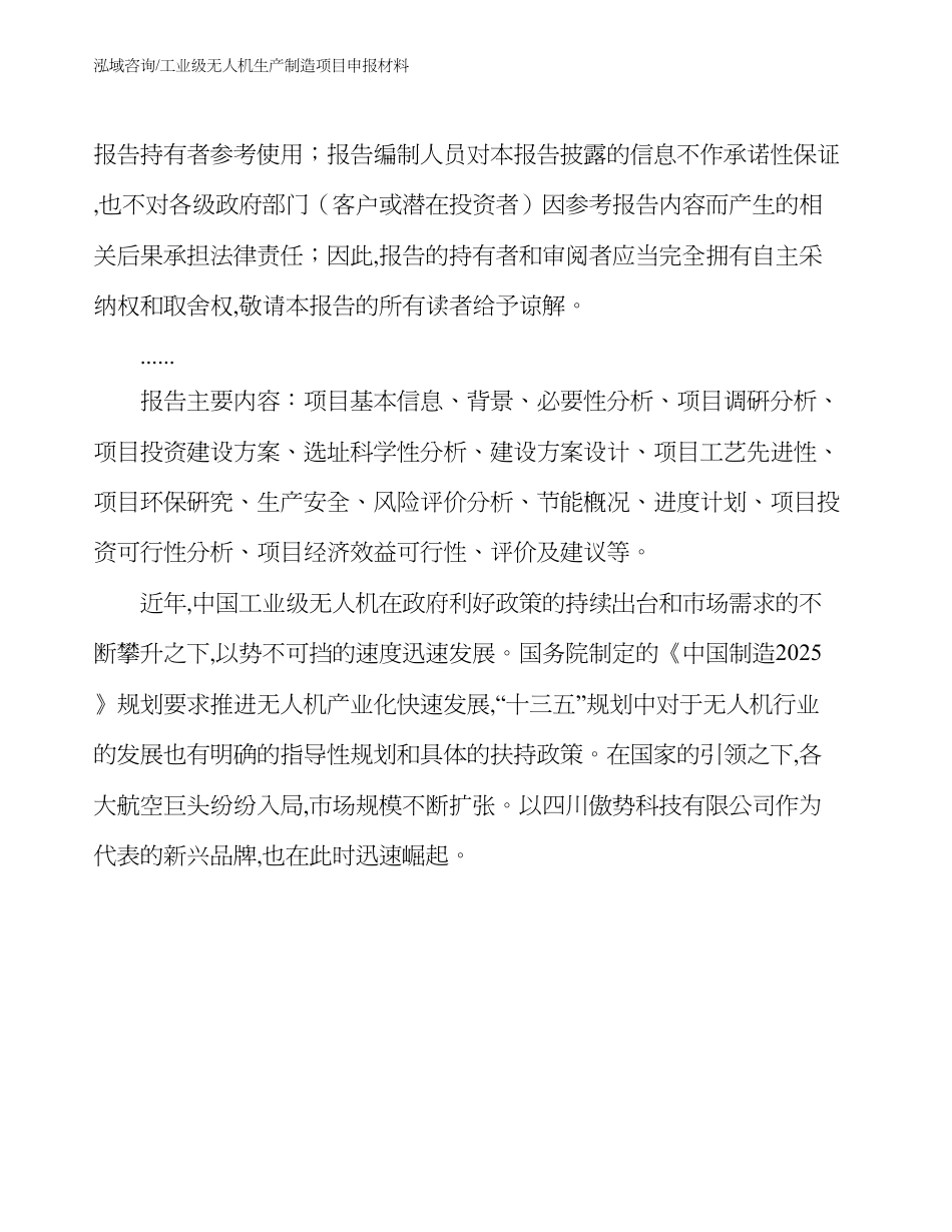 工业级无人机生产制造项目申报材料_第3页