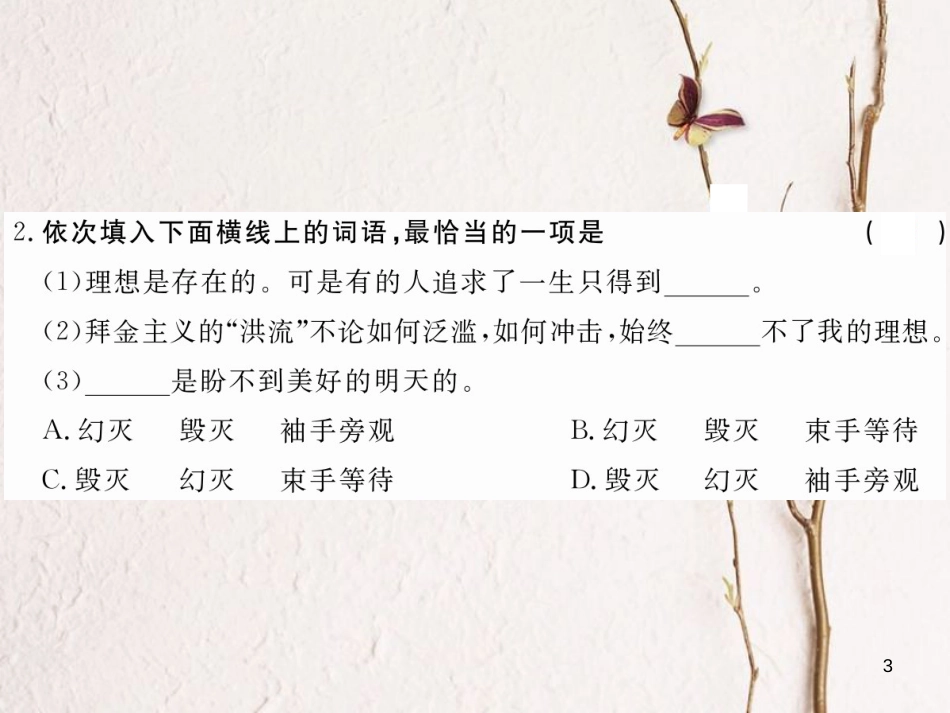 八年级语文下册 第一单元 1 寻找理想习题课件 鄂教版[共19页][共19页]_第3页