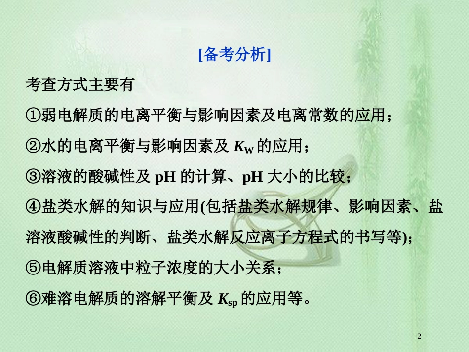 高考化学一轮复习 第8章 物质在水溶液中的行为突破全国卷专题讲座（九）优质课件 鲁科版_第2页