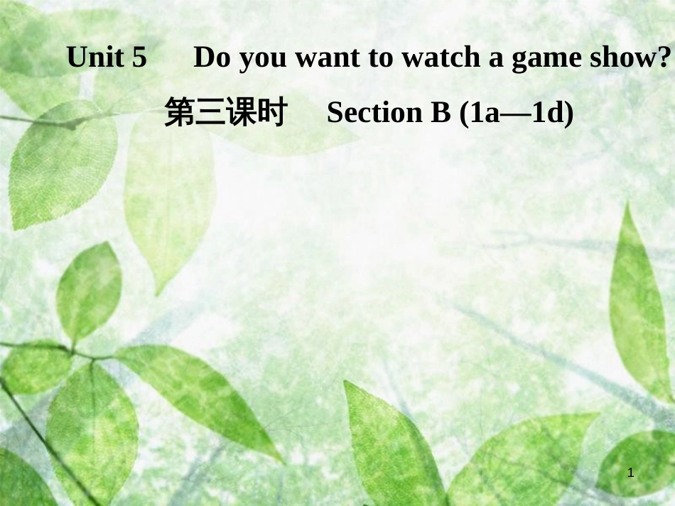 八年级英语上册 Unit 5 Do you want to watch a game show（第3课时）Section B（1a-1d）导学优质课件 （新版）人教新目标版_第1页