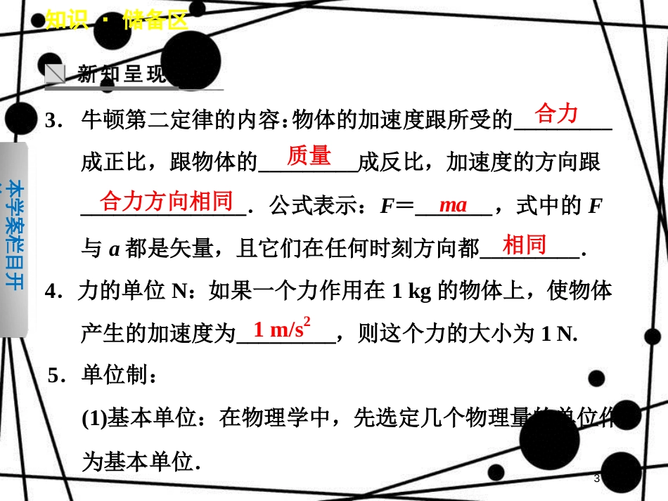 高中物理 第三章 牛顿运动定律 第3节 牛顿第二定律课件 教科版必修1[共30页]_第3页