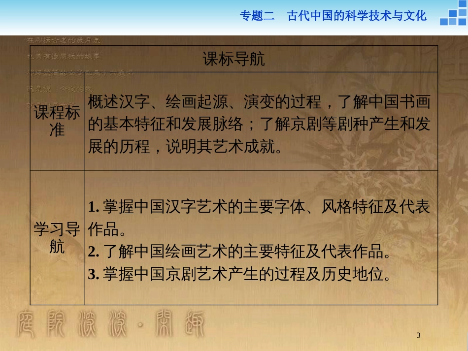 高中历史 专题二 古代中国的科学技术与文化 二 中国的古代艺术优质课件 人民版必修3_第3页