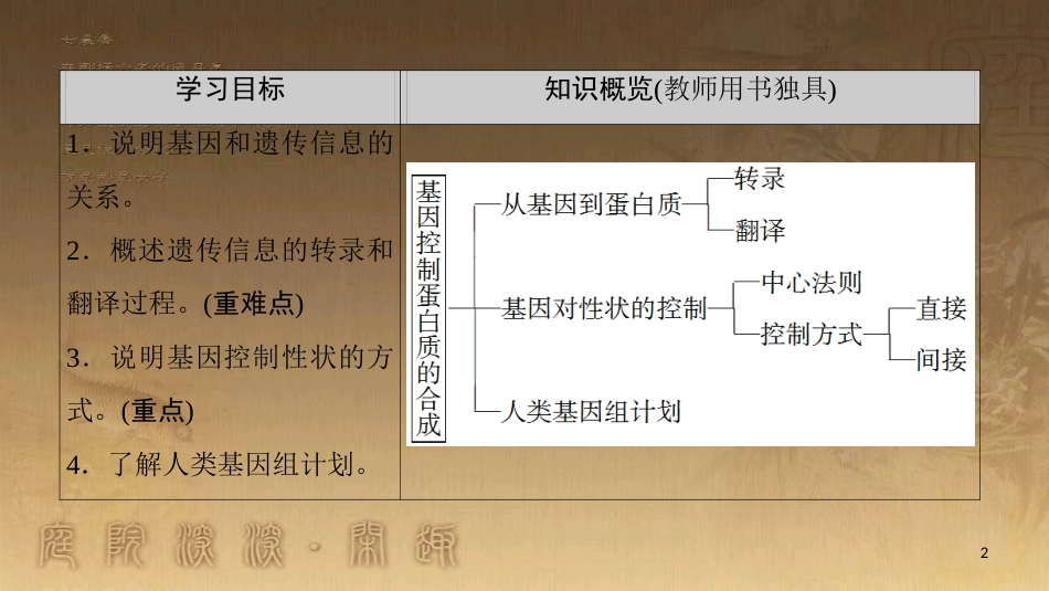 高中生物 第4章 遗传的分子基础 第3节 基因控制蛋白质的合成优质课件 苏教版必修2_第2页