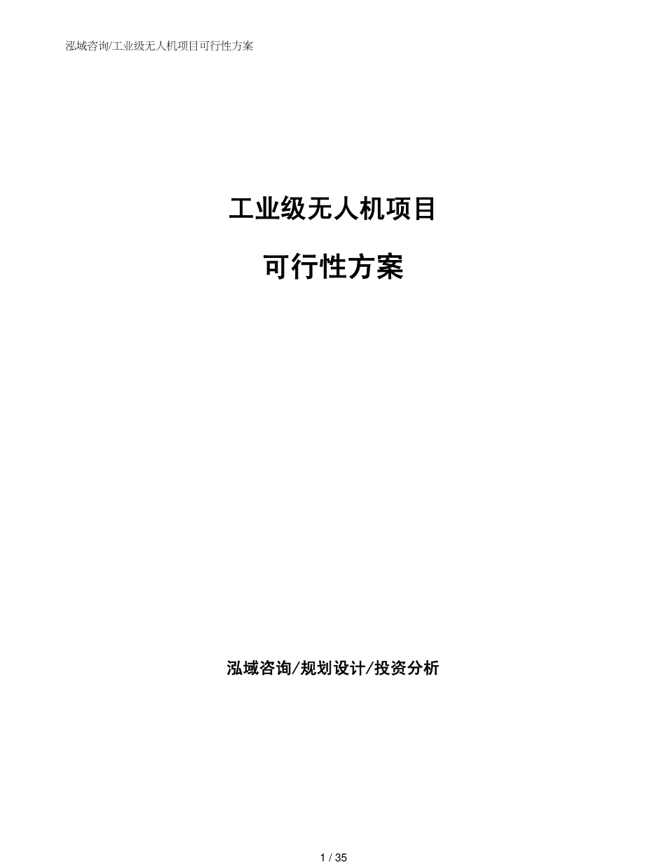 工业级无人机项目可行性方案_第1页