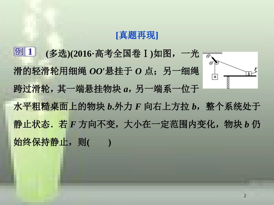 （新课标）2019届高考物理一轮复习 第2章 相互作用突破全国卷优质课件_第2页