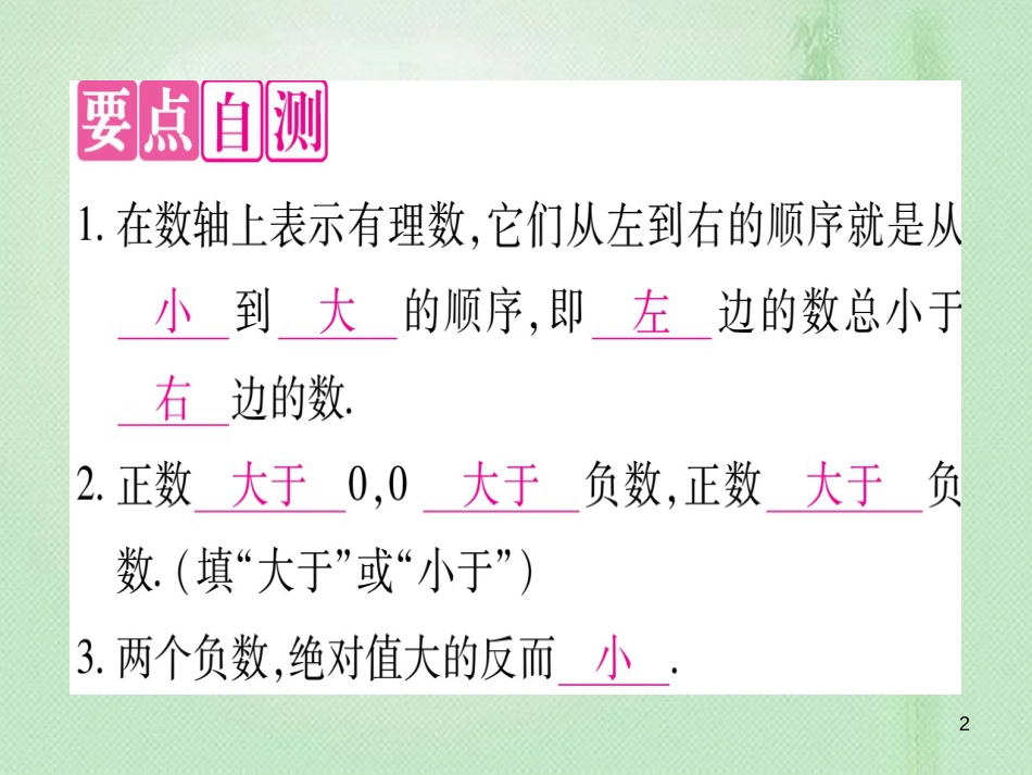 七年级数学上册 第1章 有理数 1.4 有理数的大小优质课件 （新版）冀教版_第2页