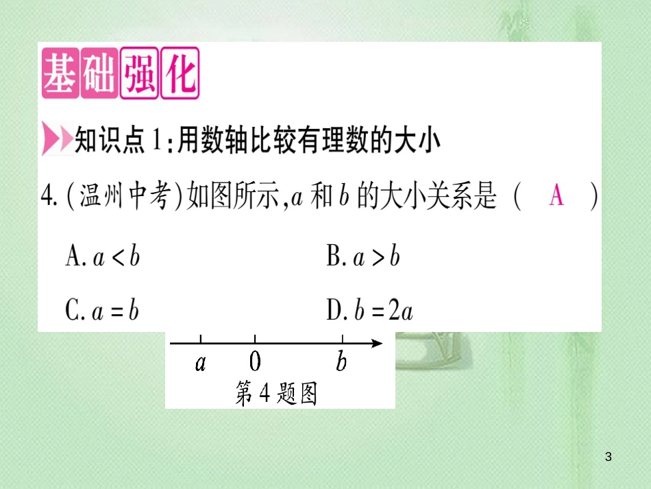 七年级数学上册 第1章 有理数 1.4 有理数的大小优质课件 （新版）冀教版_第3页