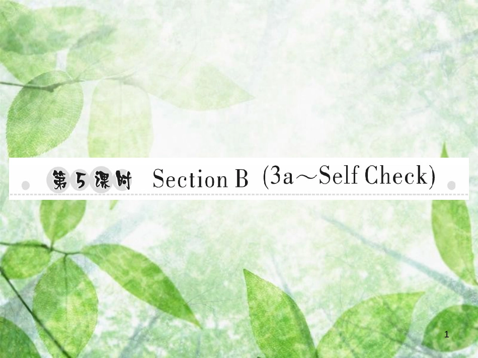 八年级英语上册 Unit 2 How often do you exercise（第5课时）Section B（3a-Self Check）习题优质课件 （新版）人教新目标版_第1页